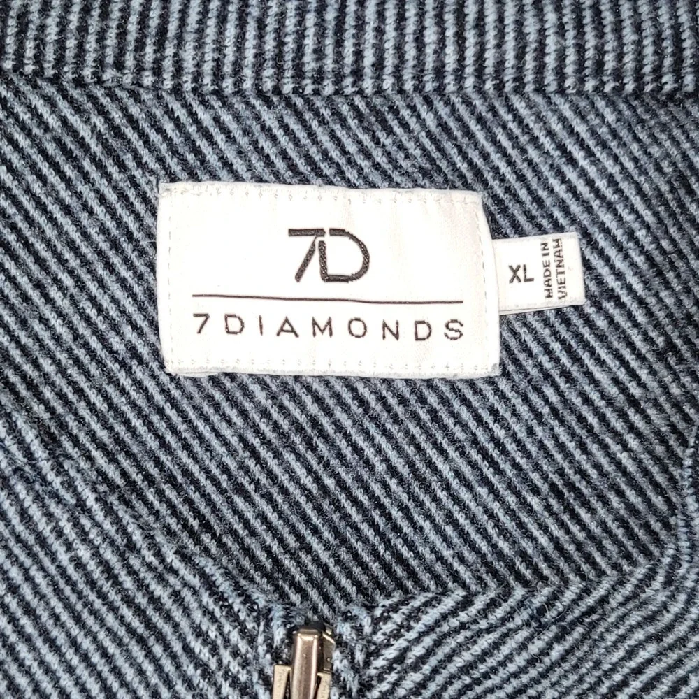 7 Diamonds Generation Zen Navy Stripe Quarter Zip Pullover Mens XL
